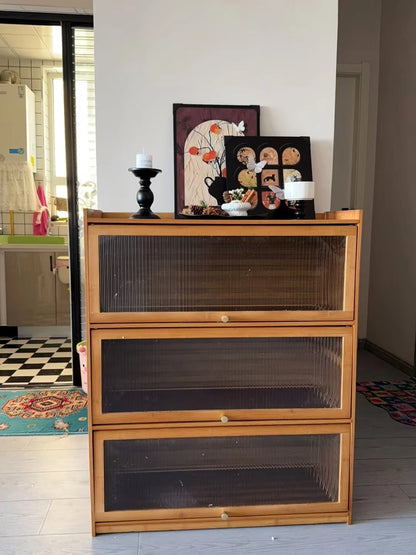 Multi-functional BambooBookcase LargeCapacity Wooden Bookshelf Storage Cabinet Display Rack Home Furniture for Living RoomOffice