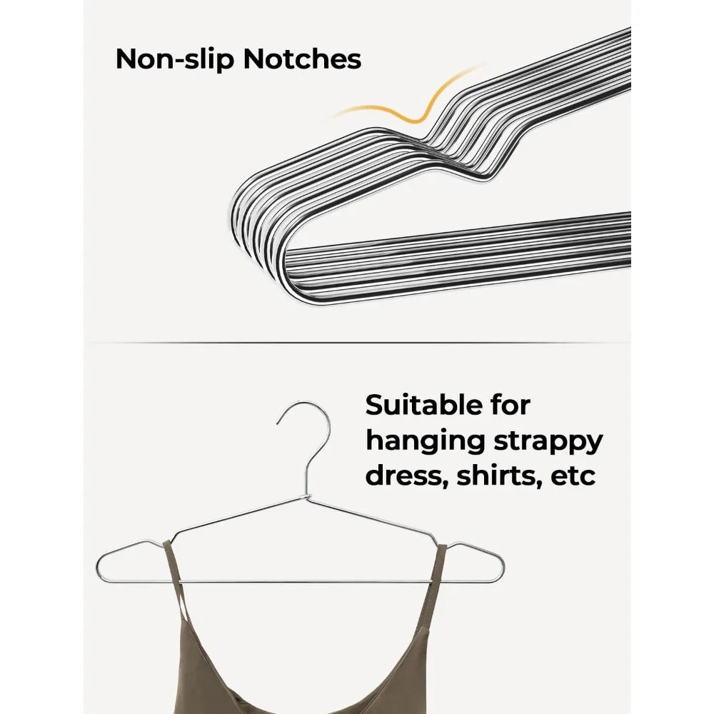 wire hangers for closet, 4mm super thick metal hanger, heavy duty clothes hanger for coats, shirts, jackets, pants, suits, silv