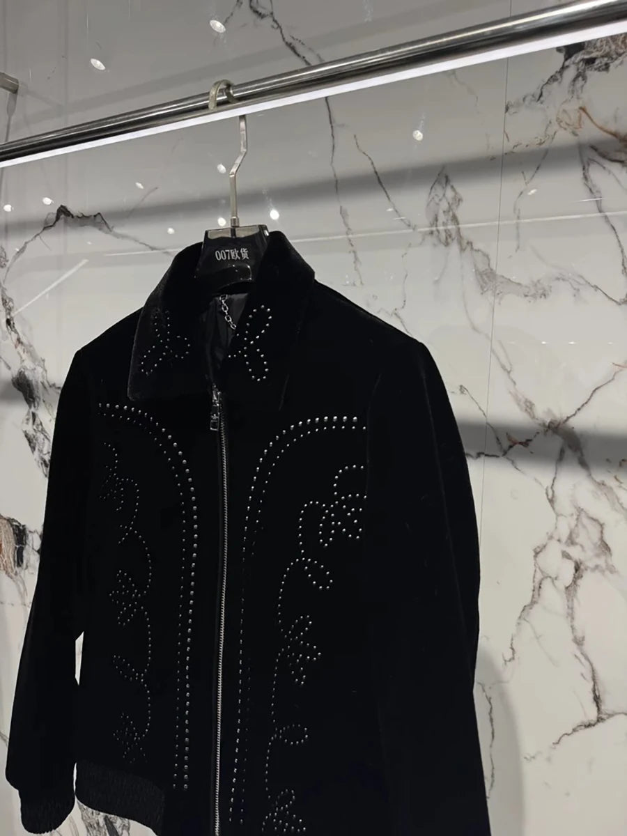 Mauroicardi Autumn Winter Short Black Soft Faux Mink Fur Coat Men Rivet Zipper Luxury Designer European Fashion Fluffy Jacket