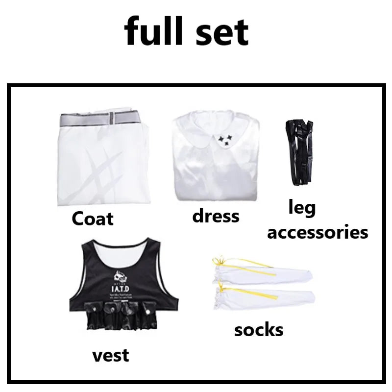 Blue Archive Hakari Atsuko Cosplay Costume Wig Headwear Women Carnival Halloween Carnival Party Roleplay Outfits Purple Hair