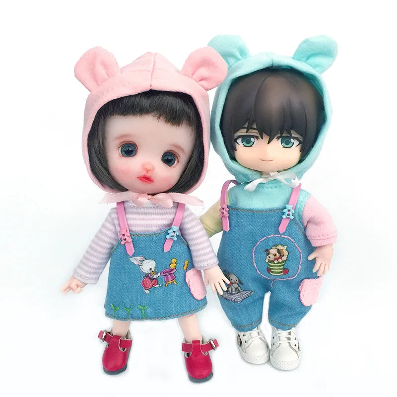 New Ob11 Baby Clothes Obitsu11 Cool Coat Molly Doll Clothes Dress With Hat 1/12bjd Gsc Doll Clothes Accessories For Gsc OB11