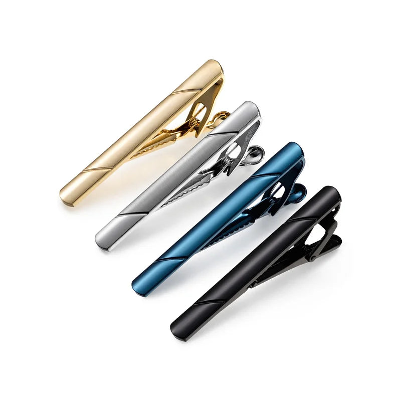 Tie Clip For Men Business Party Minimalist Tie Clips And Cufflinks To Man Shirt Gift Box Jewelry Men's Cuff Man Fashion Lawyer