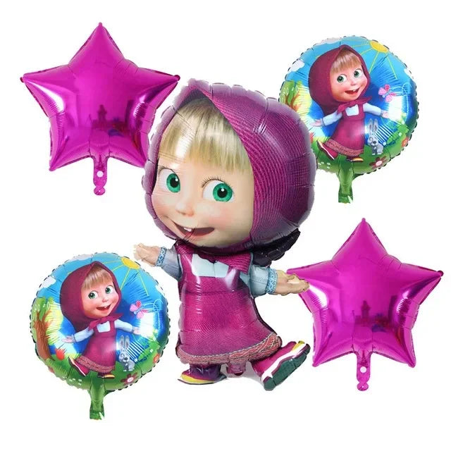 Cute Mashas and the Bear Party Balloons Party Decorations Cartoon Bear Party Favors Baby Shower Gifts For Kids Birthday Party