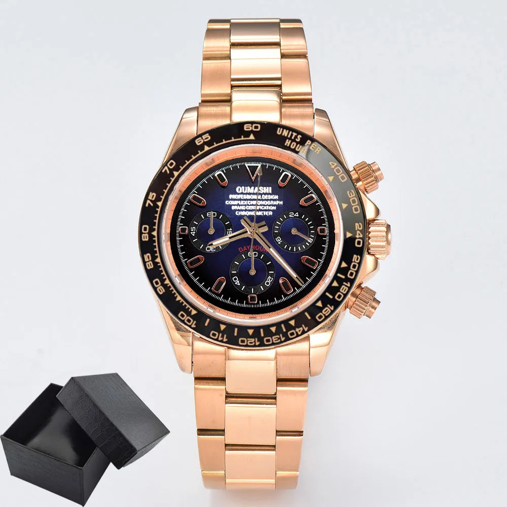 VK63 watch 39.3mm Luxury Watch Men's Chronograph Men's watch vk63 case rose gold watches VK63 Men's Chronograph Waterproof 10ATM