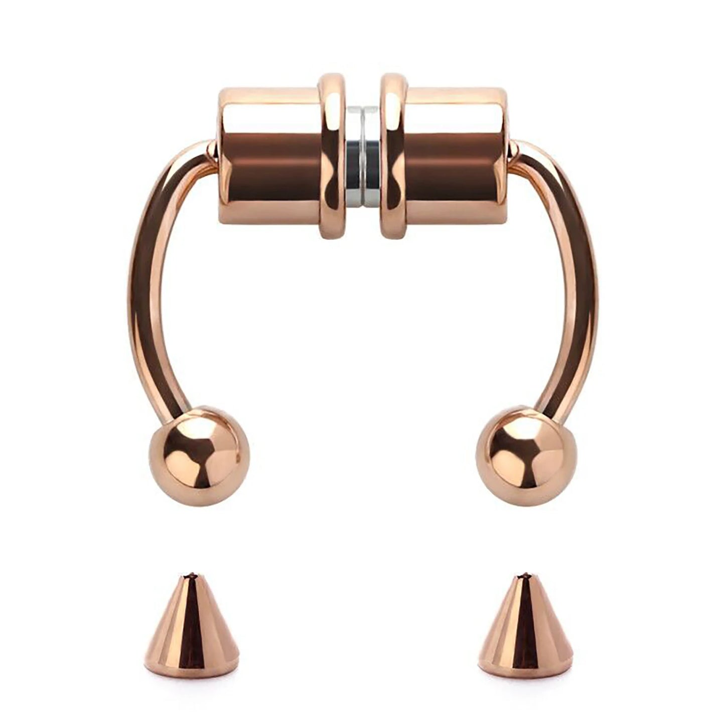 1/4pcs Women's Fake Nose Rings - Magnetic Stainless Steel Septum Hoops, Rock Hip Hop Body Jewelry