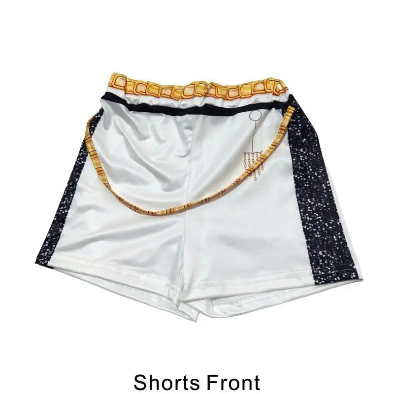 Rumi Demon Hunters Black White Cosplay Costume Halloween Stage Girl K-Pop Group Idol Vest Coat Shorts 3-piece Uniform Outfit