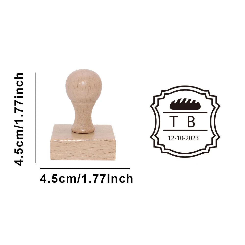 1PC Fashion Customized Name Wooden Seal For Restaurant Bakery Burger Restaurant Custom Brand Name Commercial Stamp