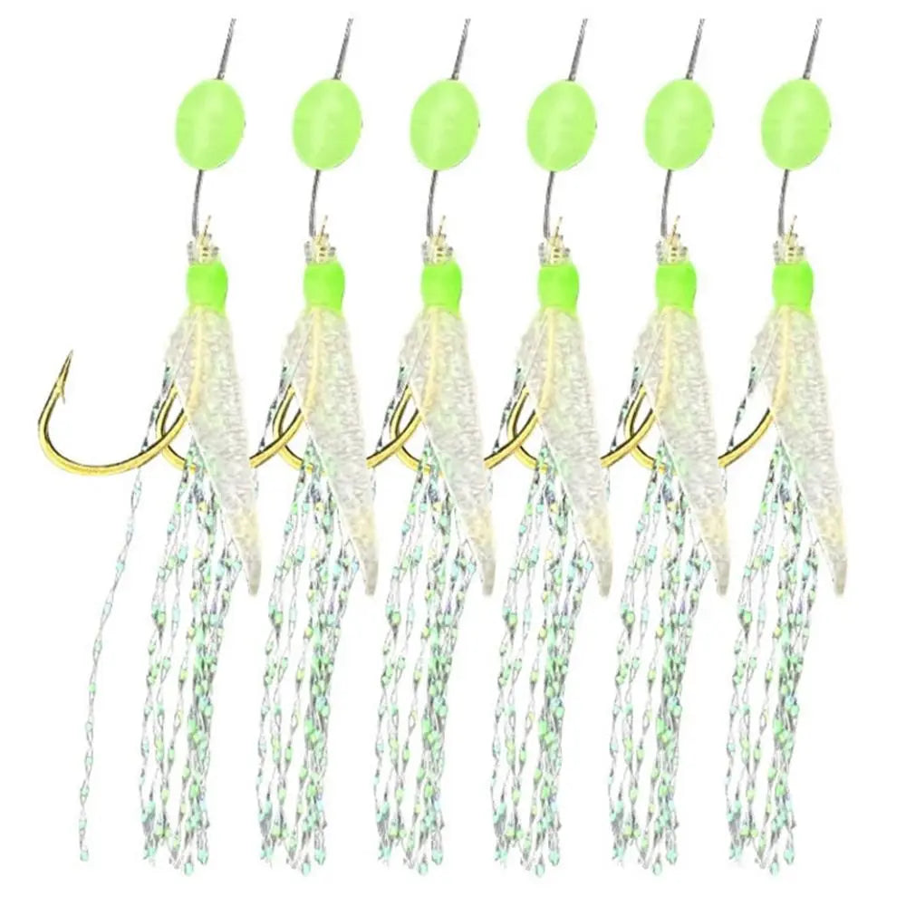 Hook Bass Cod Noctilucine Mackerel Feathers Sea Fishing Tackle Treble Fishing Lures Fishing Sabiki Rigs Freshwater Fishing Rigs