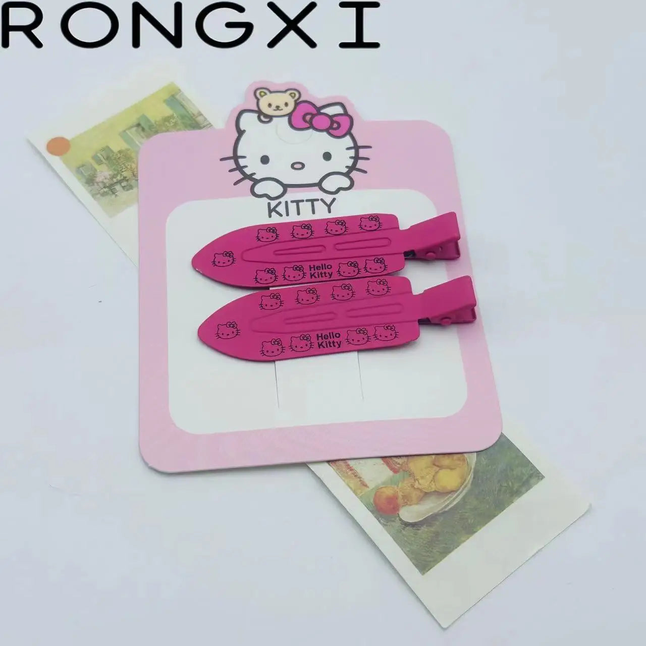 2pcs Hello Kitty Seamless Hairpin Cute Cartoon Sanrio BB Hair Clip Accessories Girl Headwear Bangs Clip Sweet HairClips Gifts