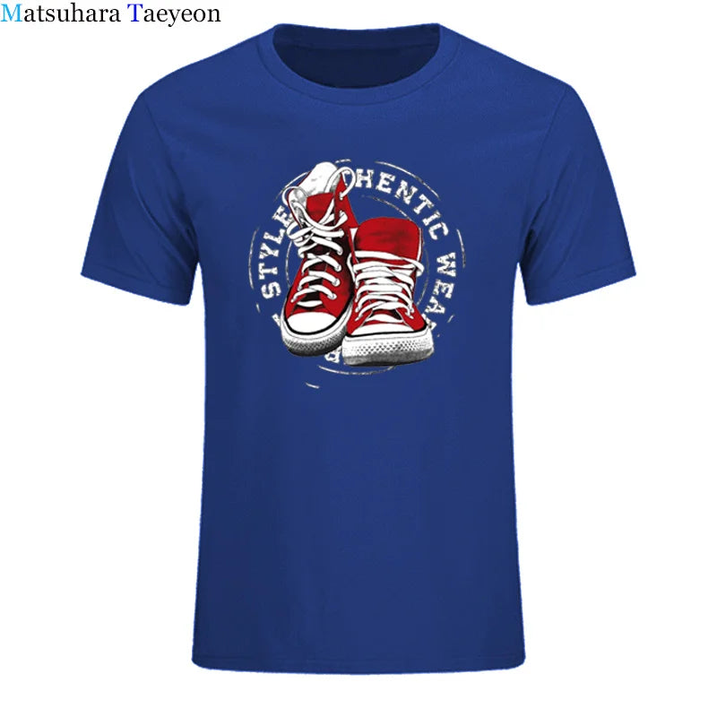 Fashion Shoes Men's High Quality 100% cotton Interesting print t shirt loose o-neck men tshirt short sleeve t-shirt tee shirts