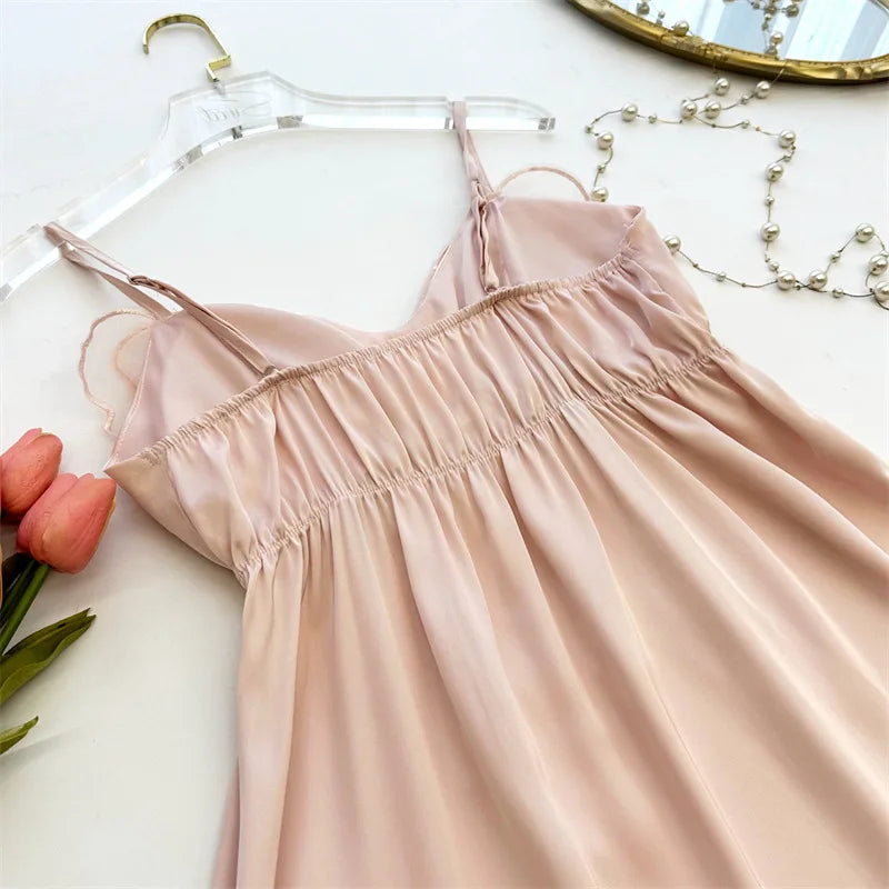 Sexy Lace Bathrobe Gown Suit Women Kimono Sleepwear Bride Twinset Robe Set Court Style Mesh Nightgown Summer Ice Silk Loungewear