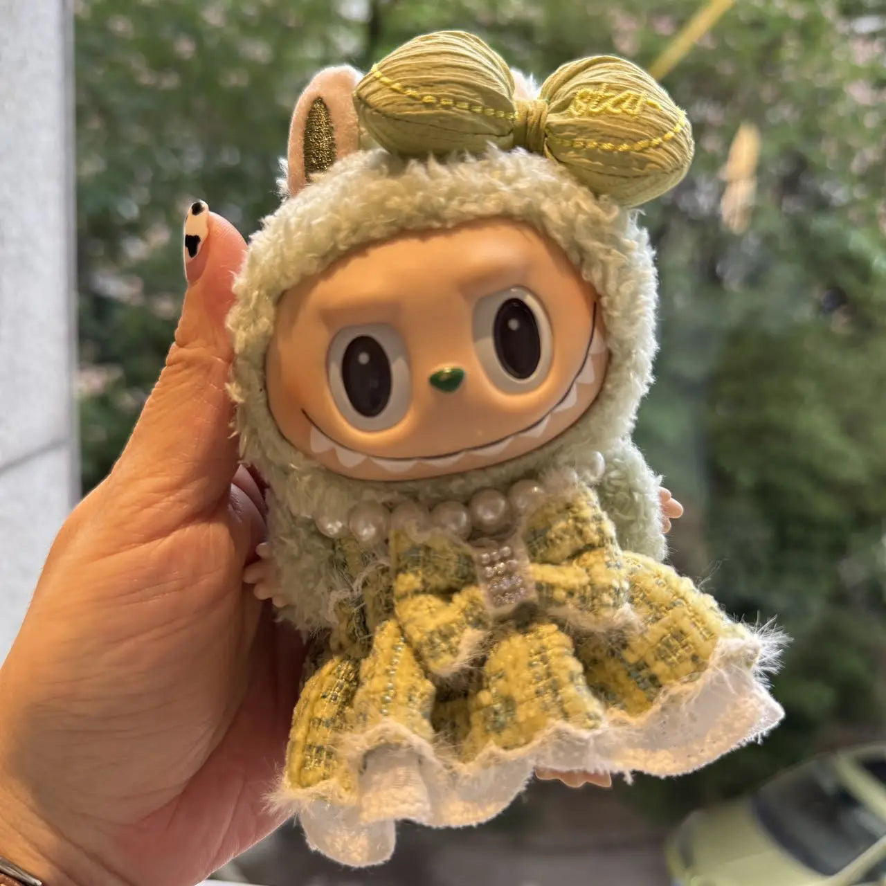 Clothes For Labubu Suspender Pearl Skirt Hair Accessories Set Clothing Accessories Suitable For 15 Cm 17 Cm 1st To 3rd Gen