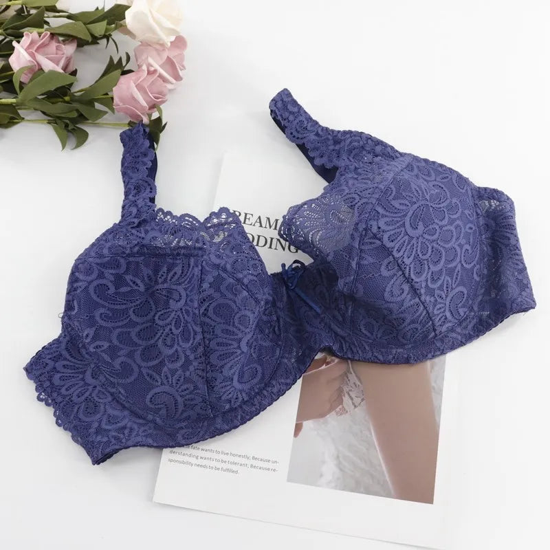 Beauwear Women Plus Size Ultra Thin Bras Embroidery Lingerie Female Unlined Floral Intimates 75F 75E 80E 85E 85DD 90DD 95E 100E
