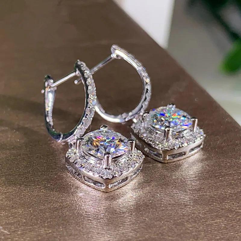 Exquisite Zircon Christmas Snowflake Stud Earrings for Women Shiny Rhinestone Crystal Flowers Earring Christmas New Year Gifts
