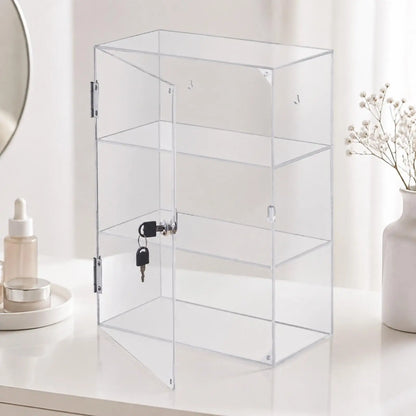 Clear Acrylic Collection Display Box with Hinged Door for Figurines Toys Safe Storage Showcase