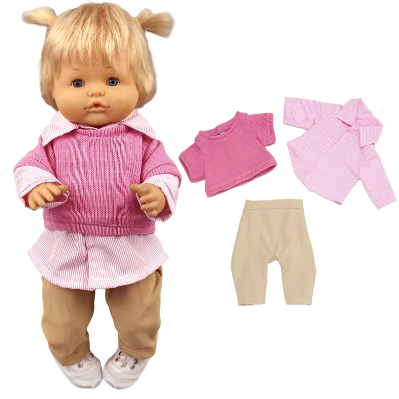 16 Inch Nenuco Doll Clothes T-shirt Short  for 40cm Ropa Y Su Hermanita 38cm Baby Doll Fashion Denim Shorts