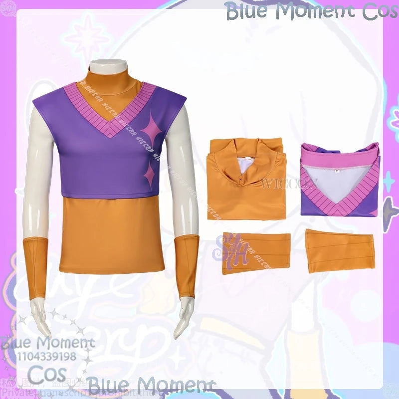 Mystery Saja Boys Cosplay Movie Kpop Demon Anime Suda Pop Stage Uniform Purple Vest Yellow Sleeve Korea Boys Group Halloween Cos