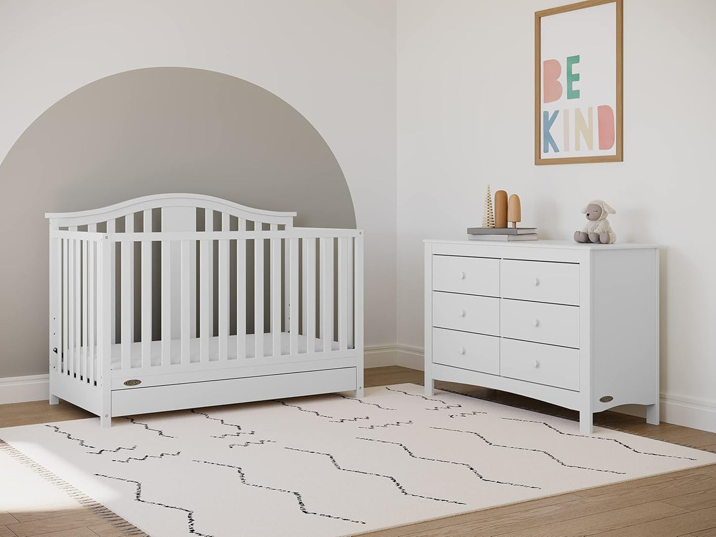 Noah White Six Drawer Dresser GREENGUARD Gold Certified