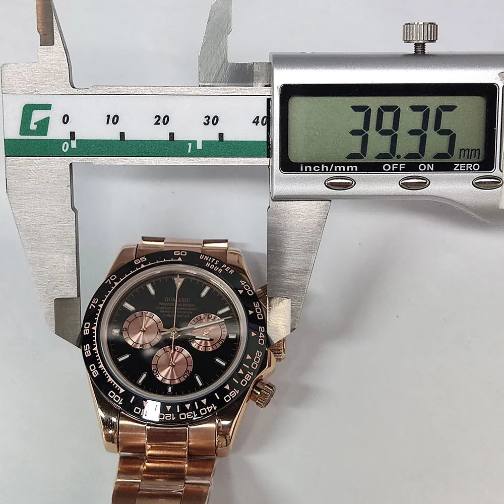VK63 watch 39.3mm Luxury Watch Men's Chronograph Men's watch vk63 case rose gold watches VK63 Men's Chronograph Waterproof 10ATM