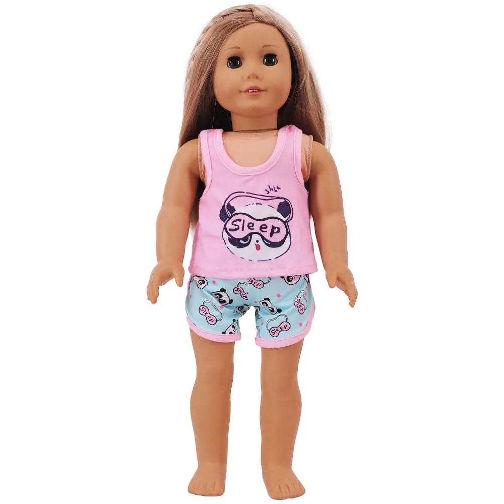 43Cm Baby Doll Clothes Accessories Pink Series Pajama Swimsuit for 18inch Girl American & 43 cCm Baby Reborn Doll,Our Generation