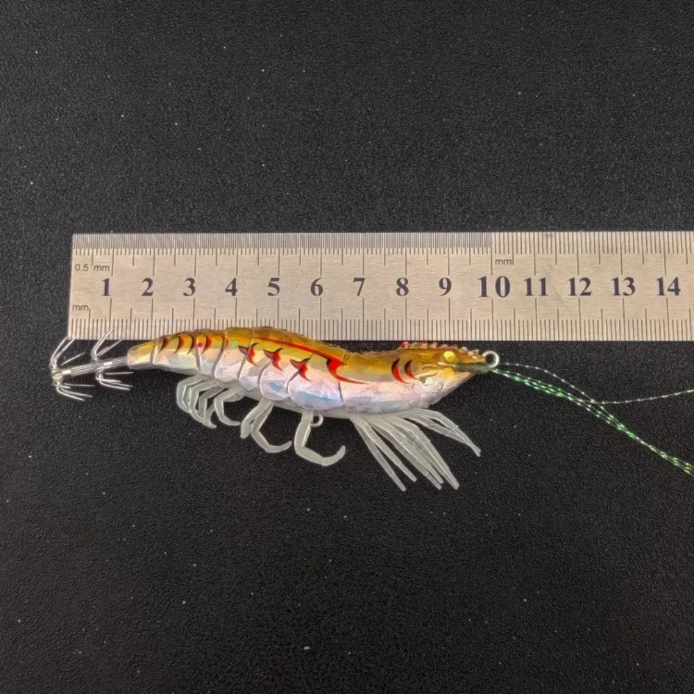 10cm Length Squid Bait 12g Weight Watermelon Laser Horizontal Jig Rattle Lure Horizontal Design Squid Jig Squid Fishing
