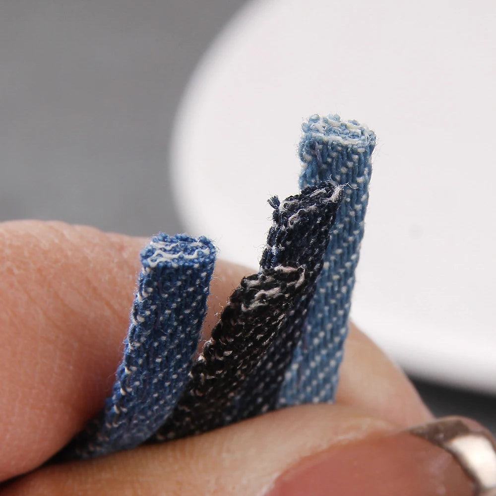 5meters 5mm Denim Strap Falt Cord Cowboy Fabric Rope for DIY Crafts Bracelets Hair Accessory Making Home Decor Findings