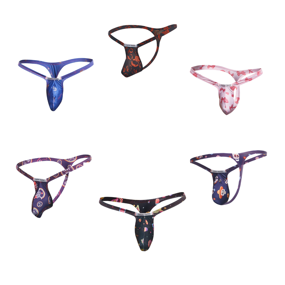 JUSTIN + SIMON Bulge Thong Fun Prints