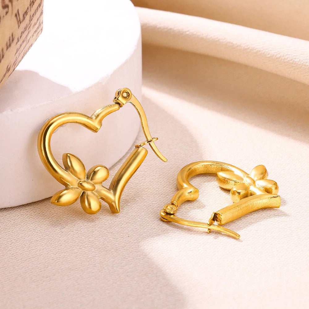 Bow Earring Butterfly  Aretes Stainless Steel Earrings For Women Spring Coil Twisted Earring Brincos Christmas Party Jewelry