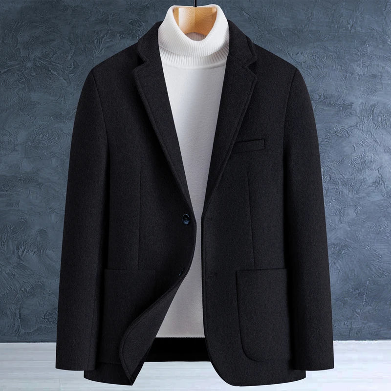 High-quality, fashionable, stylish, versatile, trendy urban casual men's woolen overcoat, thickened mid-length coat for autumn a