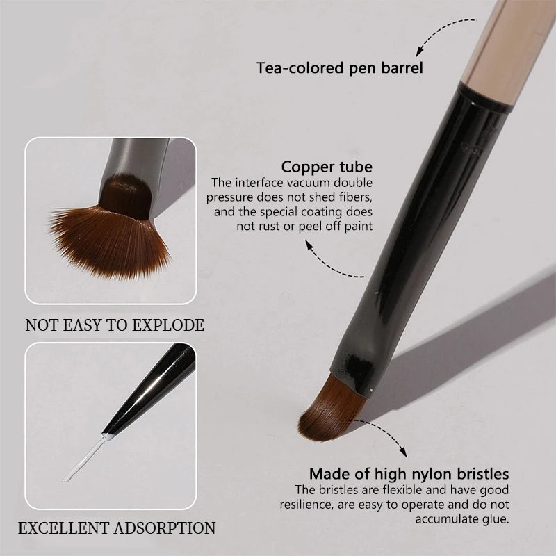 1pc Nail Brush Extension Nail Gel Rhinestone Dual-Ended Handle French Tip For Manicure Design Polish Gel Liner Professional Pen