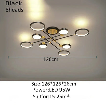 Nordic Minimalist LED Ceiling Light Creative for Living Room Bedroom Decoration Aluminum Fashion Art Lighting Fixtures Lustre