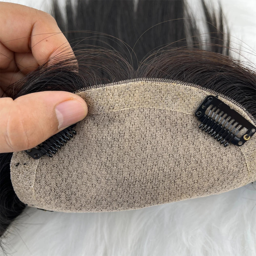 Wet and Wavy Women Toupee Clips In HairPiece Silk Base Chinese  Virgin Human Hair Topper Curly Silk Top Skin Scalp Breathable