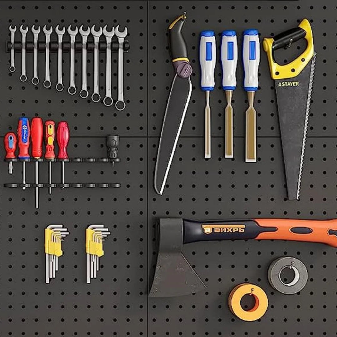 3pcs slat wall pegboard tool storage rack, hammer, brush, screwdriver and Pegboard Accessories storage kits
