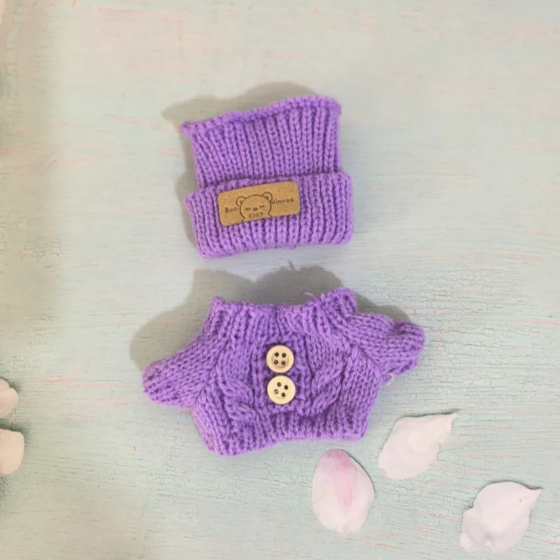 132nd generation rabub pendant clothes bear hat love set blind box baby knitted sweater hair accessories
