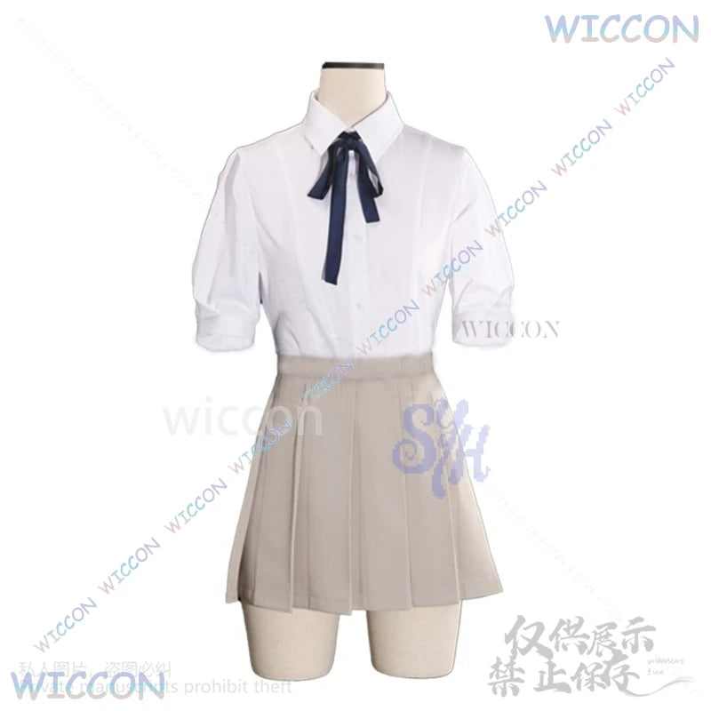 Anime Game The Hundred Cosplay Kirifuji Nozomi Costume Purple Pu Punk Coat Jk Kawaii Uniform Dress Lovely Japanese Girls Lolita