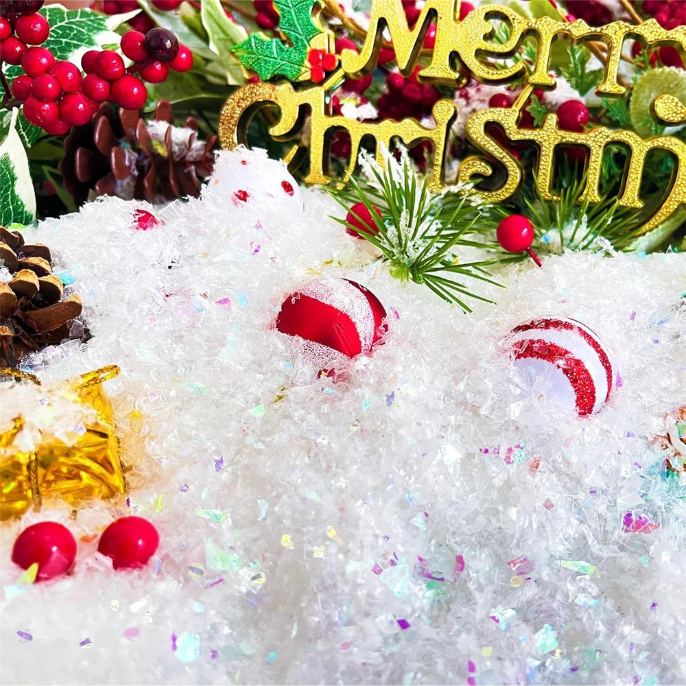 60g Artificial Snow Powder Frozen Party Snow Queen Christmas Party Decorations Fluffy Fake Snowflakes Winter Decorations 1mm