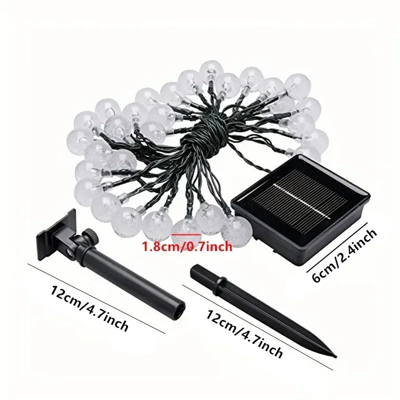 Holiday Solar Bubble String Lights 8 Lighting Modes Garden Street Tree Yard Party Christmas Outdoor Camping Parterre Decoration