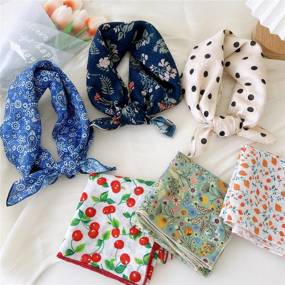 55*55cm Cotton Bandana Hairscarf Scarf Turban Shawl Headscarf Handkerchief Hair Accessories Wrap