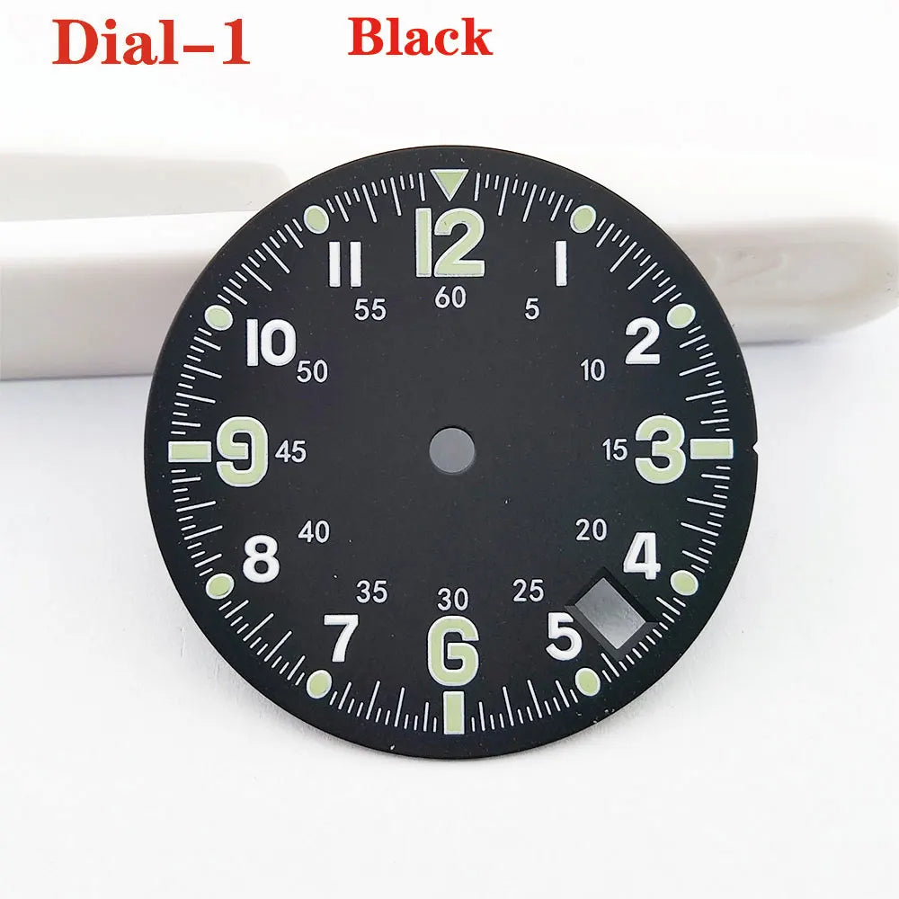 NH35 dial 28.5mm watch dial Steel 4.5 o'clock Calendar window fit NH34 NH36 NH35 Movement Men's watch Replacement accessories
