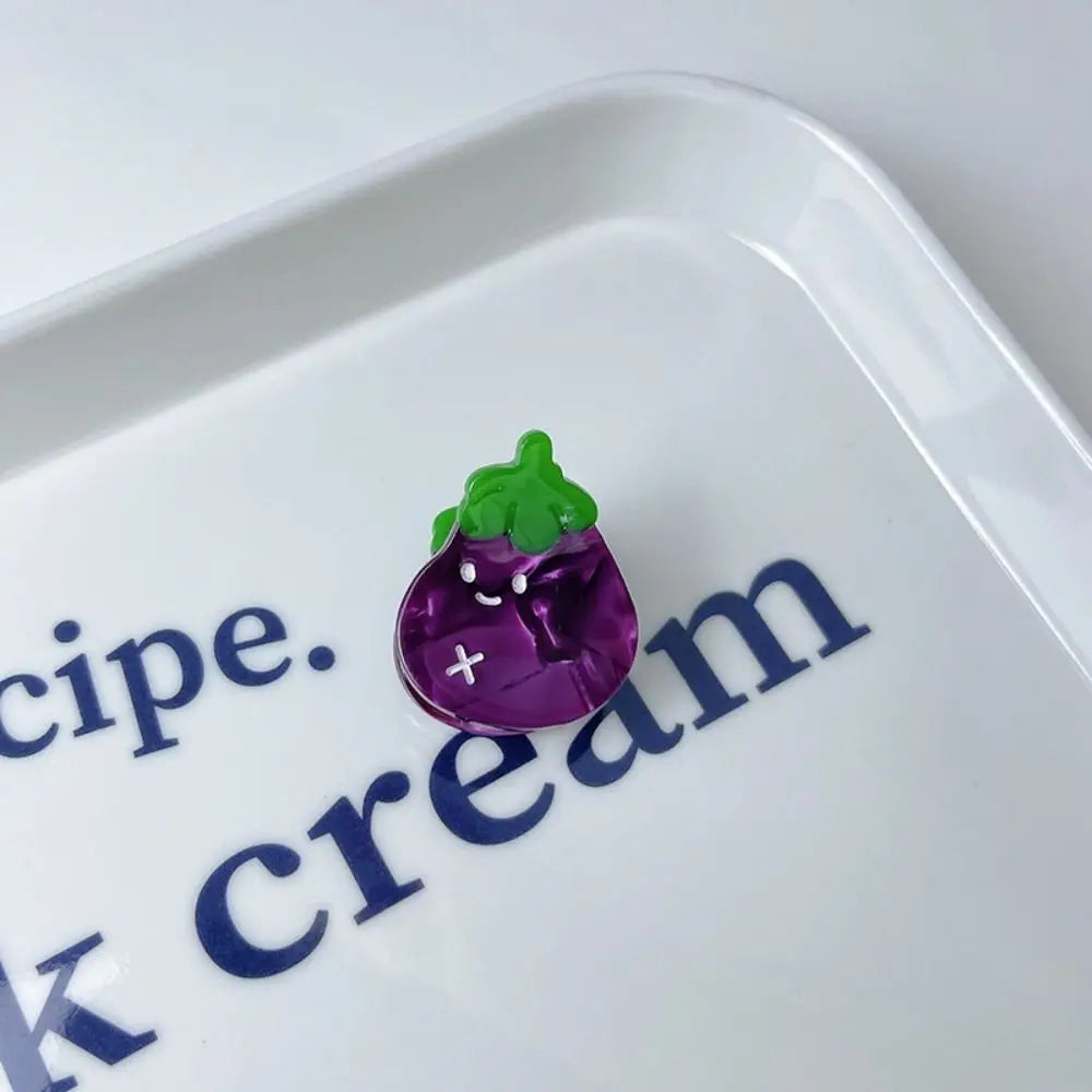 Cartoon Acetate Simulation Fruit Hair Clip Vegetable Series Small Grab Clip Mini Hair Claw Hair Accessories Geometry