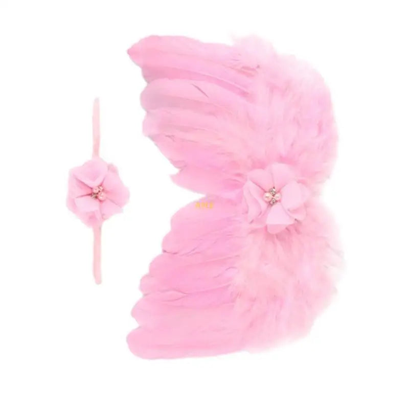 Infant Angel Costume Wing & Headband for Photography Skin Friendly Baby Outfit Newborn Photo Props Clothes 2PCS
