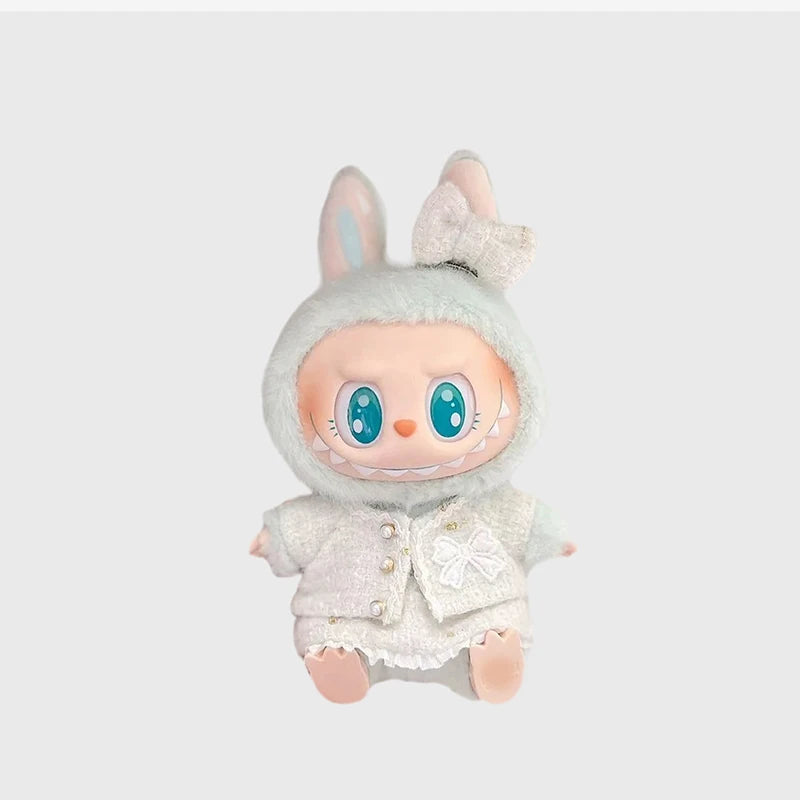 Cute Clothes for 17cm Labubu Doll Fashion V1V2 Idol Clothing DIY Kids Gift Dress for Labubu Cloak Clothes Hair Dolls Accessories