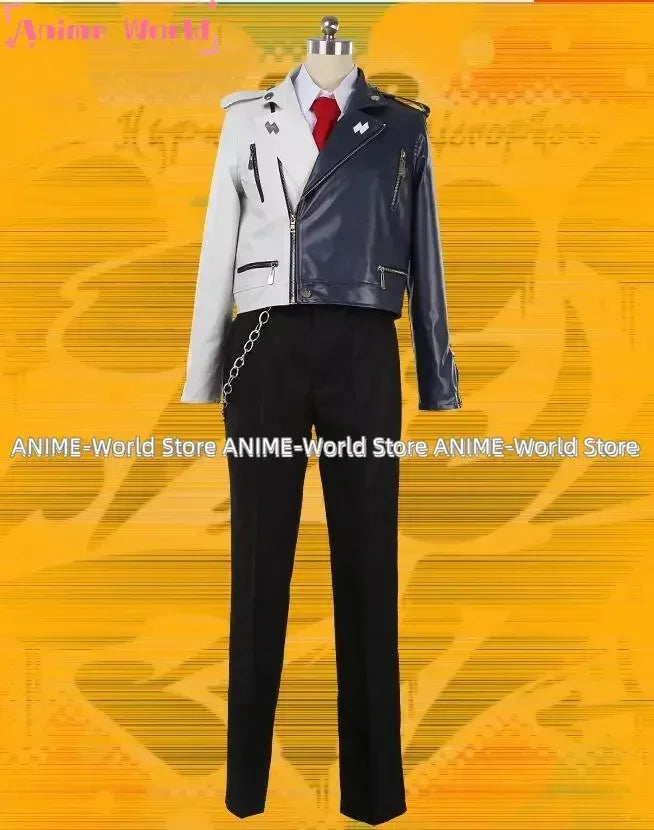 《Custom size》Anime Tragic Amaguni Hitoya Heaven Hell PU Coat Cosplay Costume Custom Made