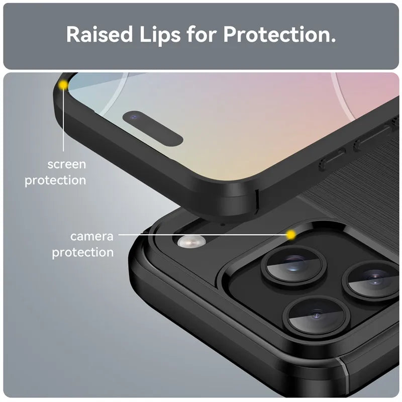 For iPhone 17 Pro Case For apple iPhone 17 Air iPhone 17 Pro Max Cover Shockproof Anti-Slip Brushed TPU Protective Phone Cover