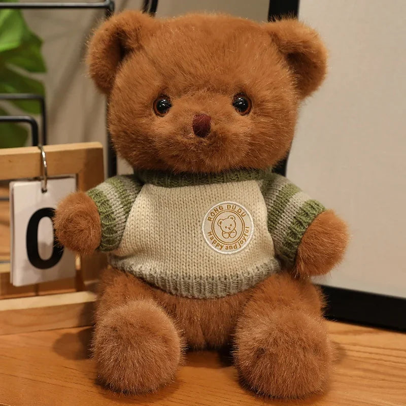 20cm Good Quality Heart Sweater Bear Plush Toys Boys Girls Lovely Cartoon Animals Stuffed Dolls  Christmas Birthday Present