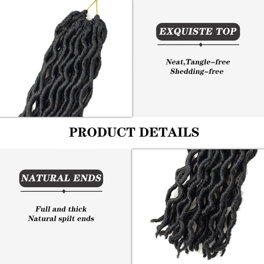 Goddess Faux Locs Crochet Synthetic Hair Soft Curly Dreadlocks Hair Extensions Braiding Hair Ombre Crochet Locs Wholesale Braids