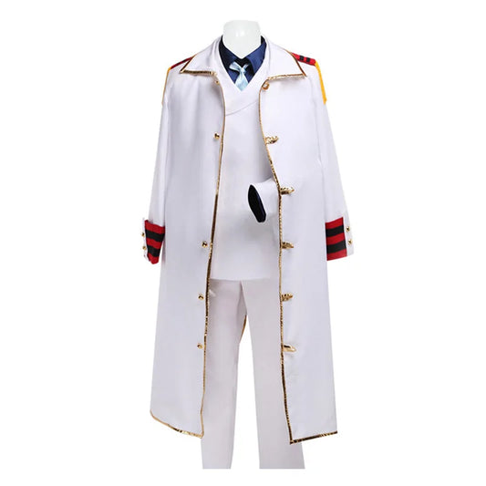 Monkey D Garp Cosplay Costume Garp 1 Piece Garp The Fist Outfit Male Marine General Uniform with Justice Coat Con Apparel