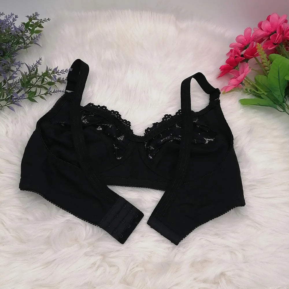 Transparent Summer New Wireless Bras For Women Comfortable Underwear Breathable sexy lace Lingerie Plus Size 34-44 C D Cup C31
