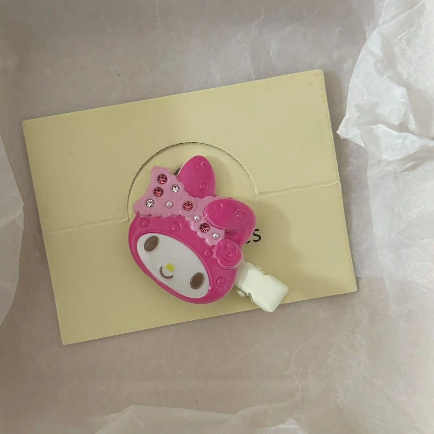 Sanrio Hello Kitty Hair Clips Shiny Pink Crystal My Melody Kuromi Women Hairs Accessories Sweet Girls Headdress Bangs Clip Gift