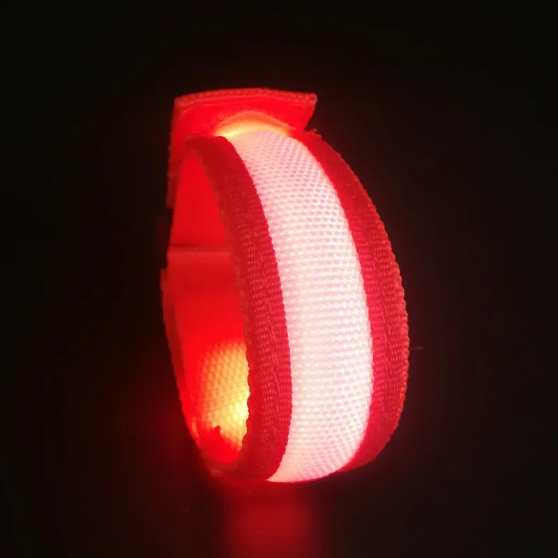 LED Light Up Bracelets Glow in The Dark Party Prop Outdoor Sports Belt Arm Leg Warning Wristband Reflective Safety Bicycle Light